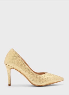 Buy Metallic Woven Pointed Pump in Saudi Arabia