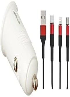 اشتري (Joyroom JR - Finished PRODUCT OEM C-A06 3.1a Dual-port Smart Car Charger Apple Set -neutral hook- white+Keendex KX 2463 3 in 1 Fast Charging and Data Transfer Cable 1.2 Meters- lightning) في مصر