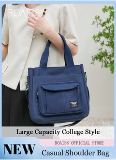 Buy Large Capacity Shoulder Bag  Durable Macaron Color Scheme Smooth Zipper Solid Color Tote Bag in UAE