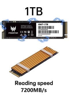 اشتري 1 تيرابايت 7200 ميجابايت / ثانية SSD PCIe NVMe Gen4 M.2 2280 ، محركات أقراص صلبة داخلية ، متوافقة مع PS5 ، كمبيوتر مكتبي ، كمبيوتر محمول ، بما في ذلك غرفة التبريد وأدوات التفكيك وتعليمات التثبيت في الامارات