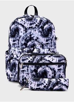 Buy 3 Piece Set Laptop Tie & Dye Backpack, Lunch Bag And Pencil Case in UAE