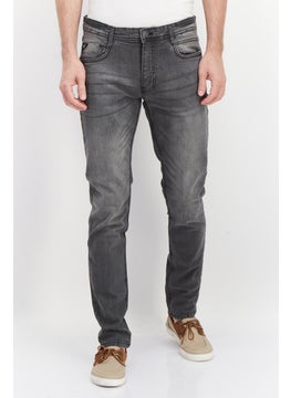 اشتري Men Slim Fit Washed Denim Jean, Grey في السعودية