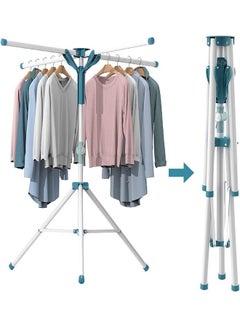 Buy Clothes rack and clothes drying rack white and blue in Saudi Arabia