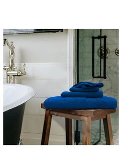 Buy Daffodil (Royal Blue) Premium Towels (Set of 1 Face, 1 Hand & 1 Bath Towel) 100% Cotton, Highly Absorbent and Quick dry, Hotel and Spa Quality Bath linen with Stripe Diamond Dobby-500 Gsm in UAE