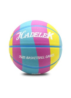 اشتري M MIAOYAN Rainbow Rubber Basketball Rubber Basketball Kindergarten Children's Primary School Generation Human Fitness Training No. 7 Pink Yellow Blue Basketball في السعودية