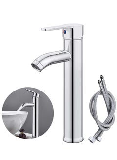 Buy YOMYM Wash Basin Mixer Faucet,Bathroom Basin Faucet,Water Mixer Kitchen Hot and Cold Water, Single Tap for Sink, Bathroom Sink Faucets with Included Hoses in Saudi Arabia