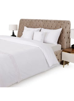 اشتري Pure Elegance 5-Piece Super King Duvet Cover Set, White - 300 TC, 240x260 cm في الامارات