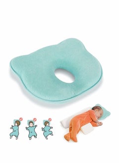اشتري Baby Head Shaping Pillow, Baby Pillow 3D Memory Foam Pillow for Infants and Newborn Baby, Neck Support (0-12 Months - Blue) في الامارات