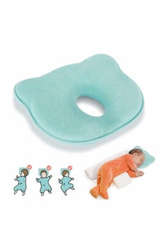 اشتري Baby Head Shaping Pillow, Baby Pillow 3D Memory Foam Pillow for Infants and Newborn Baby, Neck Support (0-12 Months - Blue) في الامارات