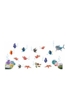 Buy Cartoon 3D Effect DIY Underwater Fish Bubble Bathroom Wall Stickers in UAE