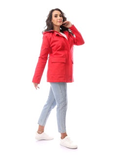 Buy Red Fly Zip Polyester Jacket_Red in Egypt