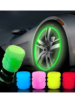 Buy 5 Pieces Luminous Car Tire Valve Stem Caps Fit for All Kinds of Vehicles, Luminous Tire Valve Stem Caps Dustproof Fit for Most Cars Glow in The Dark in Egypt