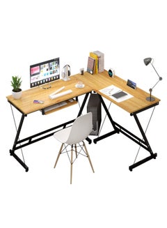 Buy L Shaped Gaming Desk, PC Gaming Desk, Corner Desk Table for Home Office Sturdy Writing Workstation(Brown) in UAE