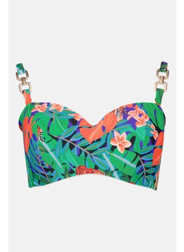 اشتري Women Floral Padded Bikini Top, Green Combo في الامارات