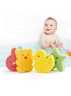 اشتري 4 Pcs Baby Bath Sponge Bath Foam Rub Shower Sponge Natural Bath Sponges Soft Cotton Scrubbers Kids Fun Shower Time Sponges for Toddler Infant Newborn في السعودية