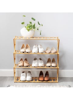 Buy Wooden Shoe Rack Storage Organizer Boots Storage Bamboo Shelf Cabinet in UAE