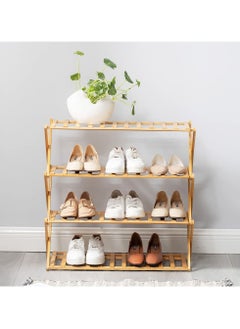 اشتري Wooden Shoe Rack Storage Organizer Boots Storage Bamboo Shelf Cabinet في الامارات