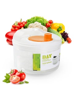 اشتري Salad Spinner Lettuce Spinner for Home Kitchen Washing and Draining Basket Large Capacity Essential Kitchen Gadgets for the Home (White and Orange, OneSize) في الامارات