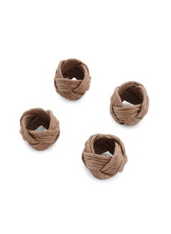 Buy Hayvin 4-peice Napkin Ring Set - Natural in UAE