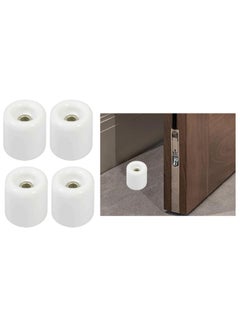 اشتري Pack Of 4 Rubber Door Stopper White Slip Resistant For Tiles Carpet Wood And Laminate Floors And Other Floor Surfaces Stop Rds 5040 50Mm في الامارات