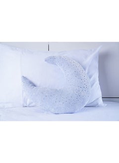 Buy Sparkle Moon Shape Filled Cushion 47x47Cm Blue in UAE