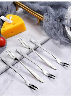 اشتري 5-Piece Stainless Steel Matt Polish Cake Fork Set في الامارات