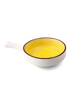 اشتري Color Glaze Porcelain Serving Pan,Yellow في الامارات