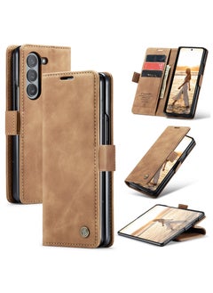 Buy CaseMe Samsung Galaxy Z Fold 6 5G Wallet Case Book Folding Flip Folio Case with Magnetic Kickstand Card Slots Protective Cover - Brown in Egypt