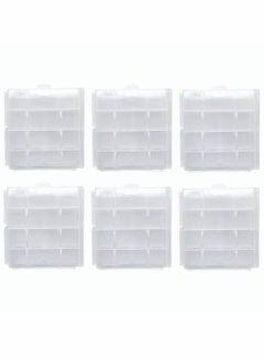 Buy Battery Case AA/AAA Battery Holder Container Compact Portable Organizer Storage Case Insulative Plastic Clear Protective Battery Case for Travelling/Home/Office/School/Garage(6 PCS) in UAE