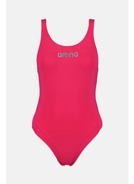 اشتري Women Brand Logo One Piece Swimwear, Barbie Pink في السعودية