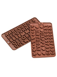 Buy Letter Mold and Number Chocolate Molds - Non-Stick Letter Chocolate Mold, Made of Food Grade Silicone, BPA Free, Perfect for Cake Decoration, Candy, Chocolate, Birthday Party,Mold  2pcs in UAE