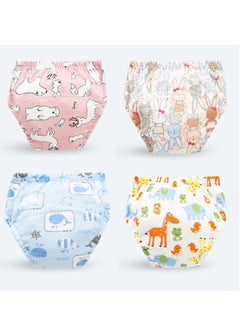 Buy 4 Piece Potty Training Underwear, 6 Layers Breathable Cotton Absorbent Trainer Pants for Toddler Baby Boys Girls Waterproof in Saudi Arabia