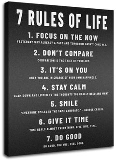 Buy Office Wall Decor 7 Rules of Life Motivational Posters Wall Art for Bedroom Black Art Paintings African American Wall Art Inspirational Canvas Prints Positive Quotes D cor in UAE