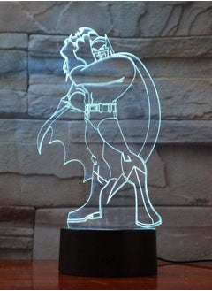 اشتري 3D Illusion Lamp LED Multicolor Night Light Batman Figure Table Bedside Superhero Cartoon Kids Boys Birthday Gifts USB Justice League Dc Remote Control في الامارات