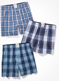 Buy 3 Pack Checked Boxer Shorts in UAE