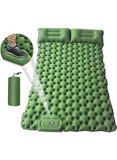 اشتري Camping Double Sleeping Pad, 2 Person Large Camping Pad with Pillow, Foot Pump Inflatable Camping Mattress, Portable Waterproof Air Cushion Sleeping Pad for Backpacking, Hiking, Travel في السعودية