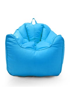 اشتري Faux Leather Single Sofa Couch Bean Bag Teal Blue في الامارات
