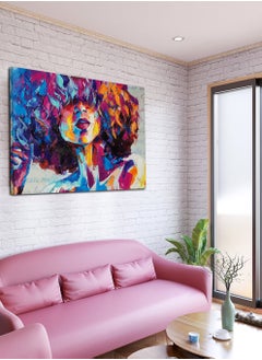 Buy Canvas Wall Art Stretched Over Wooden Frame with Woman Abstract Oil Painting in Saudi Arabia