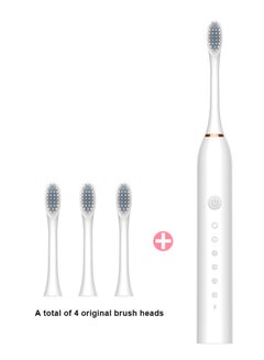 Buy Adult Sonic Electric Toothbrush,USB Charging,Fully Automatic,Waterproof,6-Speed Cleaning Mode,with 4 Replaceable Toothbrush Heads in UAE