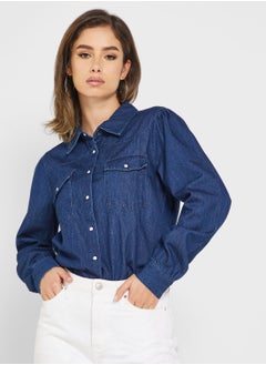 Buy Pocket Detail Denim Shirt in Saudi Arabia