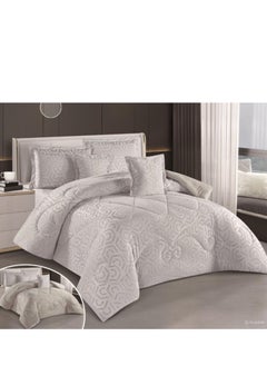 Buy Winter Double Bedspread Quilt Set with Embossed Pattern, Velvet and Fur, Size 240*260cm in Saudi Arabia