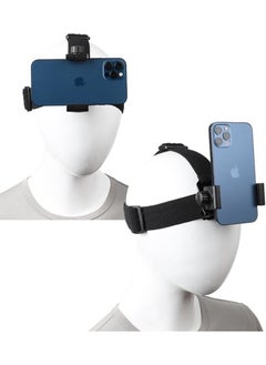 Buy Head Mounted Mobile Phone Mount First Person View Live Shooting Bracket Head Mount Strap Compatible with iPhone Smartphones 4 inch to 7 inch and Action Camera GoPro in Saudi Arabia