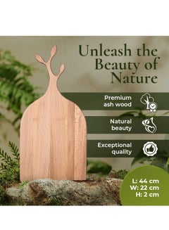 Buy Premium Ash Wood - Natural Antibacterial Properties - Wooden Serving Board - Elegant Design - Perfect for Cutting - Chopping and Serving Board in UAE