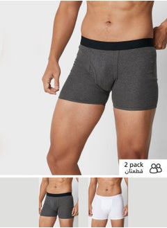 Buy 2 Pack Contrast Band Trunks With Antibacterial Finish in UAE