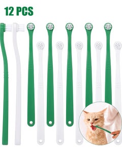 Buy 12 Pcs Cat Toothbrush Small Dog Toothbrush Mini Head Soft Bristles Dog Tooth Brush Gentle Pet Toothbrush Long Handle Tooth Brush for Puppy Cats Large and Small Dog Dental Care (2 Colors) in UAE