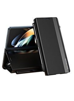 Buy Case for Samsung Galaxy Z Fold 6 with Stand Design and Pen Holder and Pen (Not Original Pen), Full Body Protection Flip Cover PU Leather, Genuine Leather Magnetic Anti-drop Protective Case (Black) in Saudi Arabia