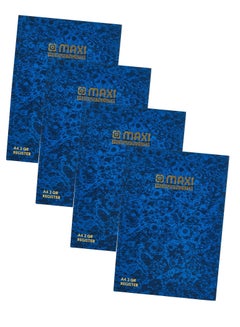 اشتري 4-Piece A4 Size Register Book 96 Sheets Blue Cover في الامارات