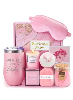 Buy Birthday Gifts for Women Relaxing Spa Gift Basket Set Self Care Gifts for Mother Wife Girlfriends Mothers' Day Valentine's Day, Pink in Saudi Arabia