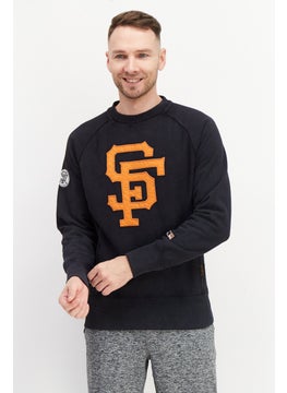 Buy Men Sportswear Fit Long Sleeve Baseball Sweatshirt, Washed Black in UAE