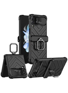 Buy Galaxy Z Flip 4 Case, Samsung Flip 4 case with Hinge Protection, Flip Z 4 Case Semi-Auto Shockproof Full Protective Case Compatible for Samsung Galaxy Z Flip 4 5G (2022) - Black in Egypt